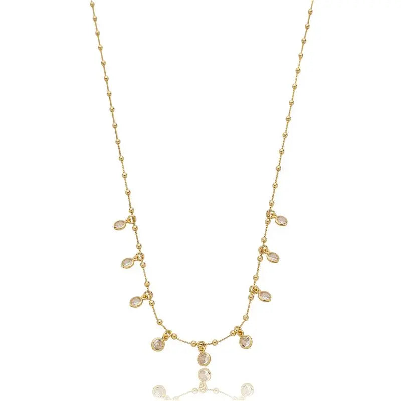 NECKLACE 9 CUBIC ZIRCONIA ROUND PENDANTS