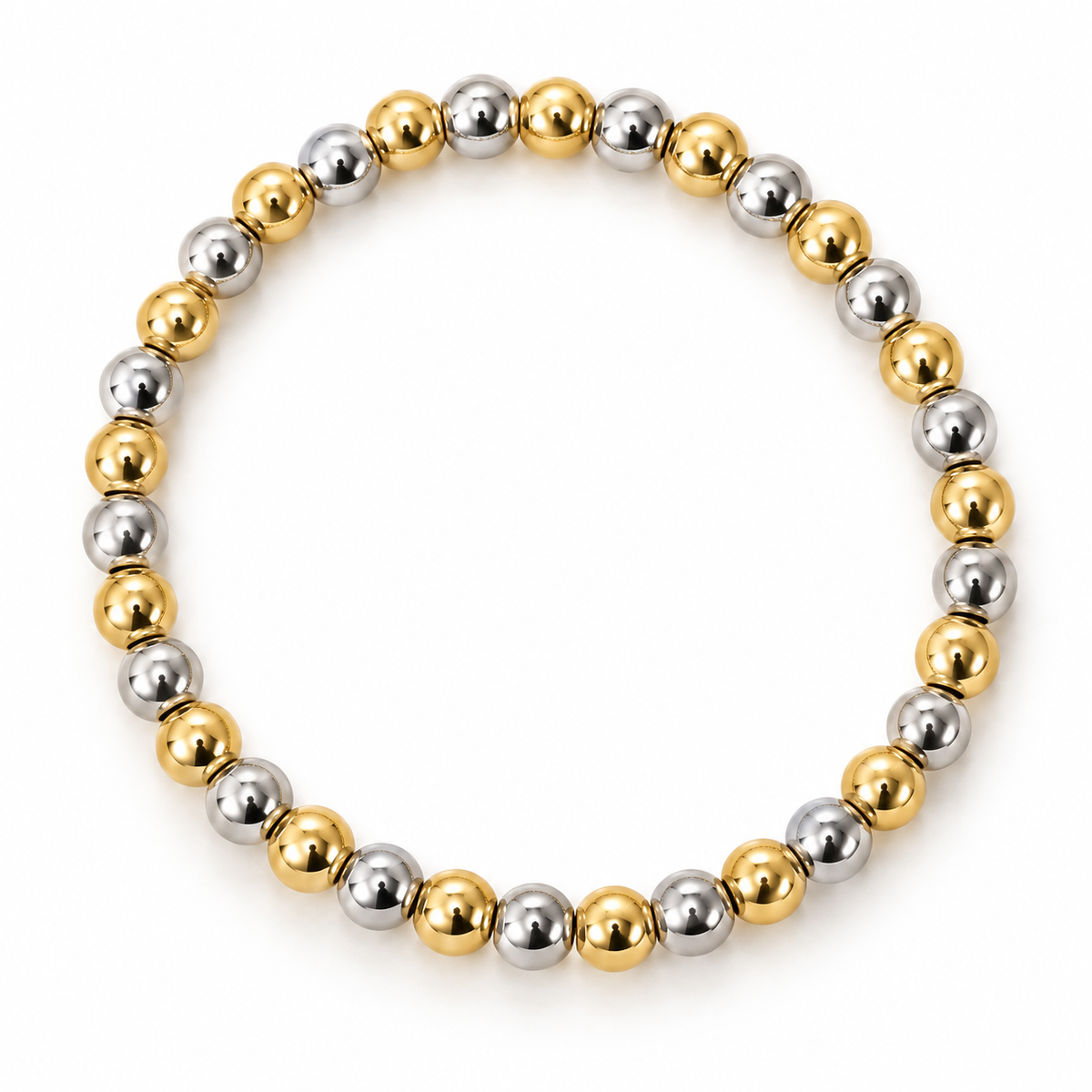BRACELET SPHERES DUO PLATED GOLD/SILVER