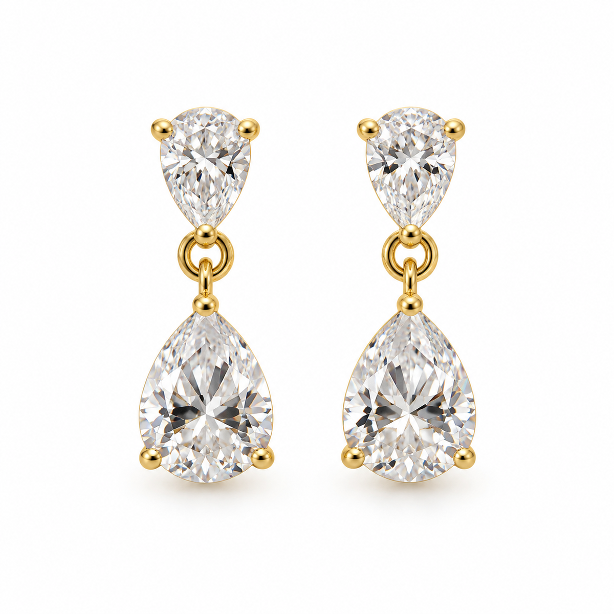 EARRINGS CLASSIC DANGLE TEARDROP ZIRCONIA