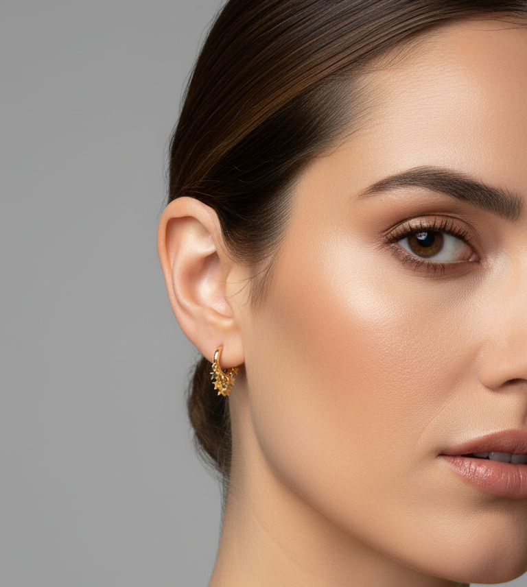 EARRING HOOPS DANGLING STARS