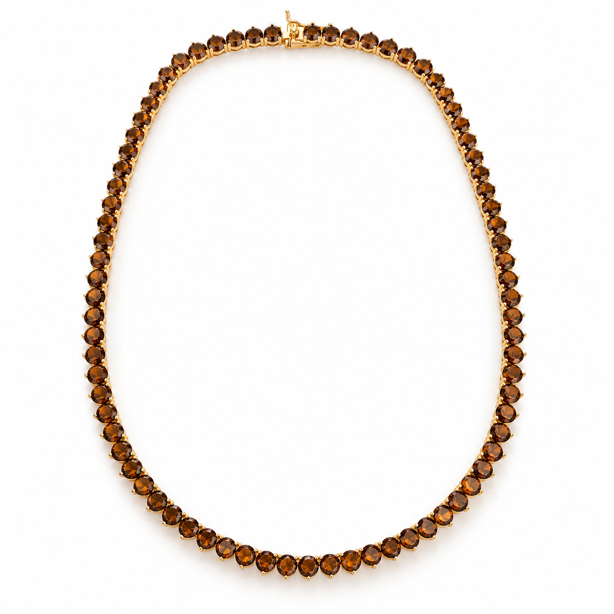 NECKLACE RIVIERA COFFEE BROWN CUBIC ZIRCON 4mm