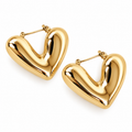 EARRING BUBBLE HEART HOOPS