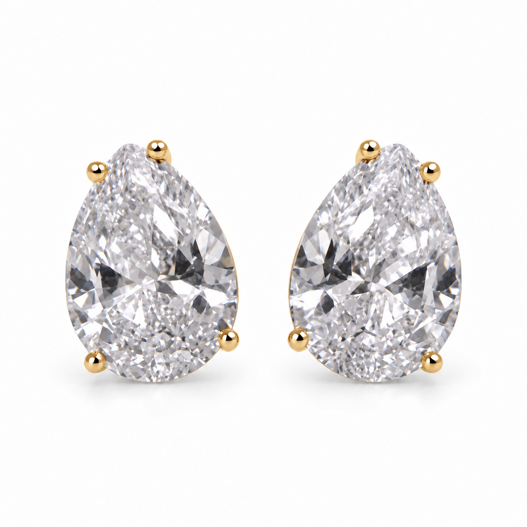 EARRING STUDS CLASSIC TEAR DROP CUBIC ZIRCON
