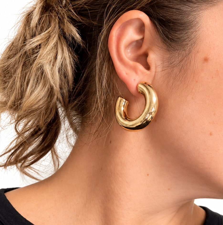 EARRING HOOPS CHUNKY MAXI TUBE