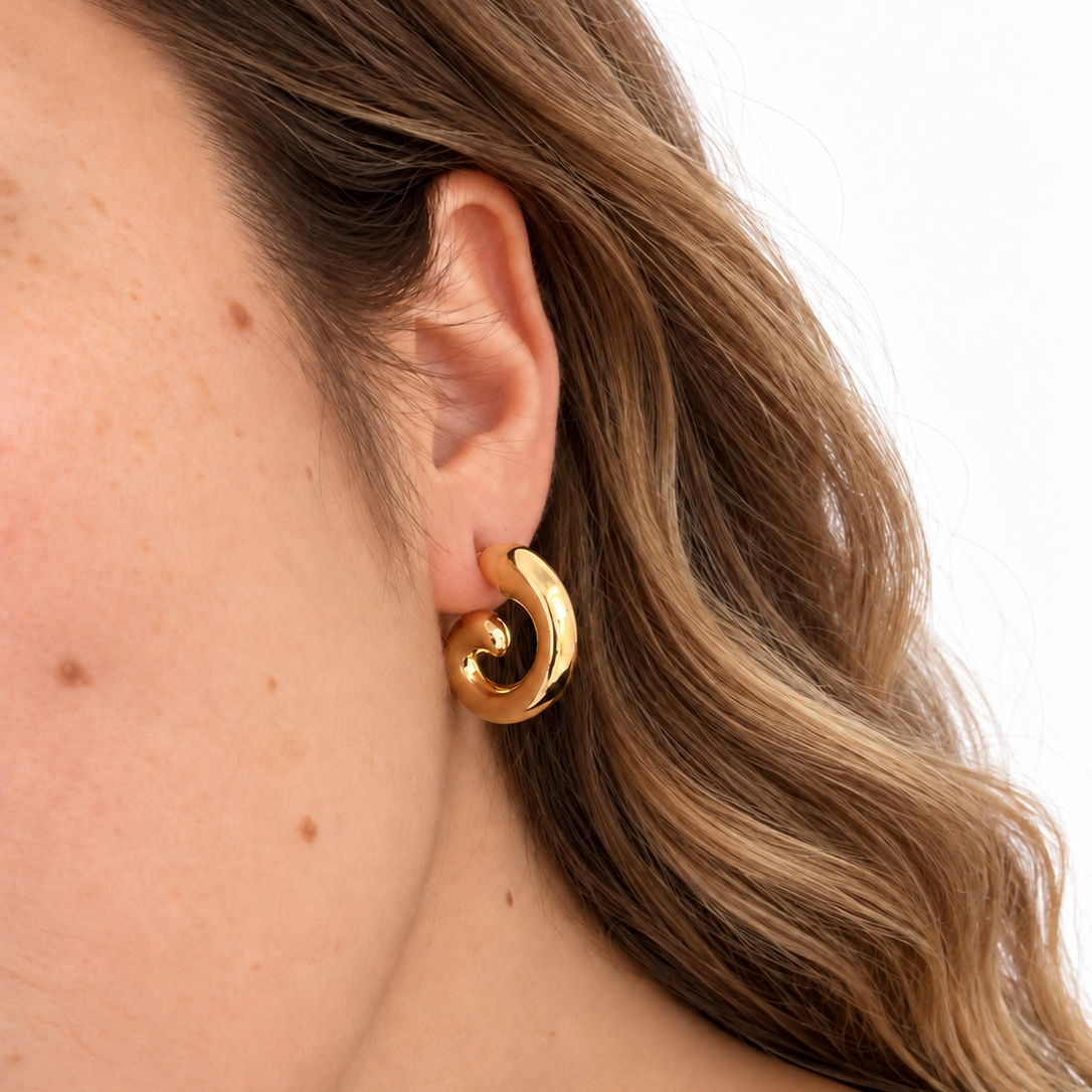 EARRING CURVE TUBE HOOPS