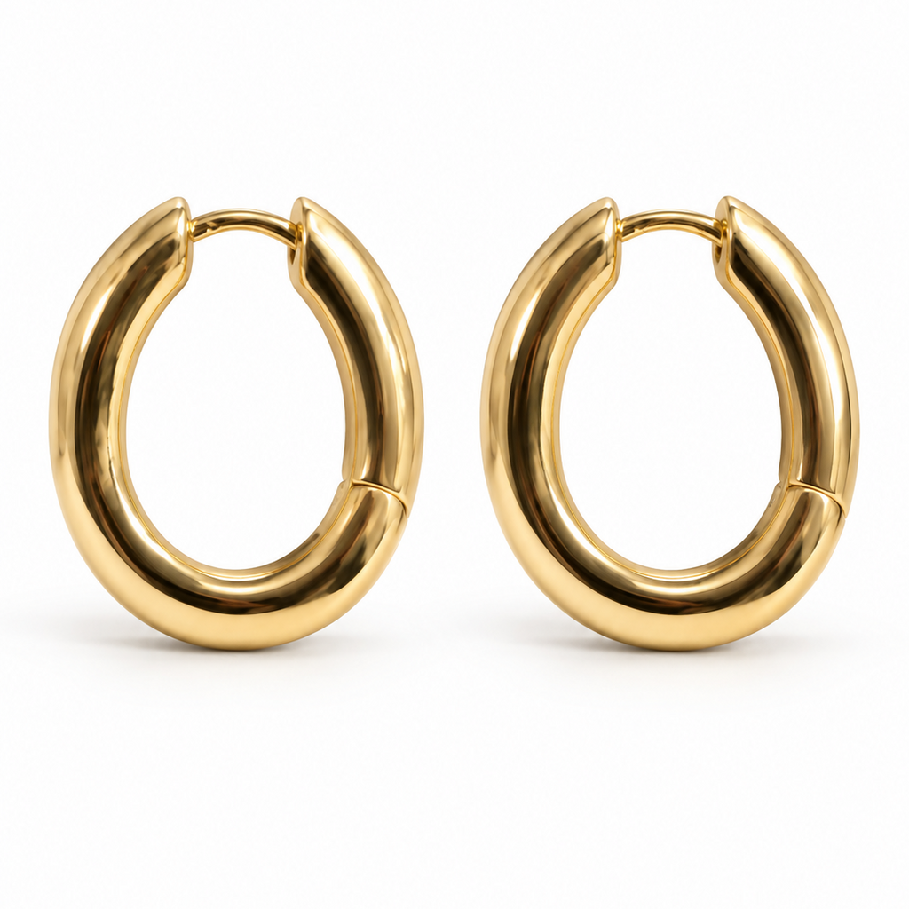 EARRING OVAL HOOPS