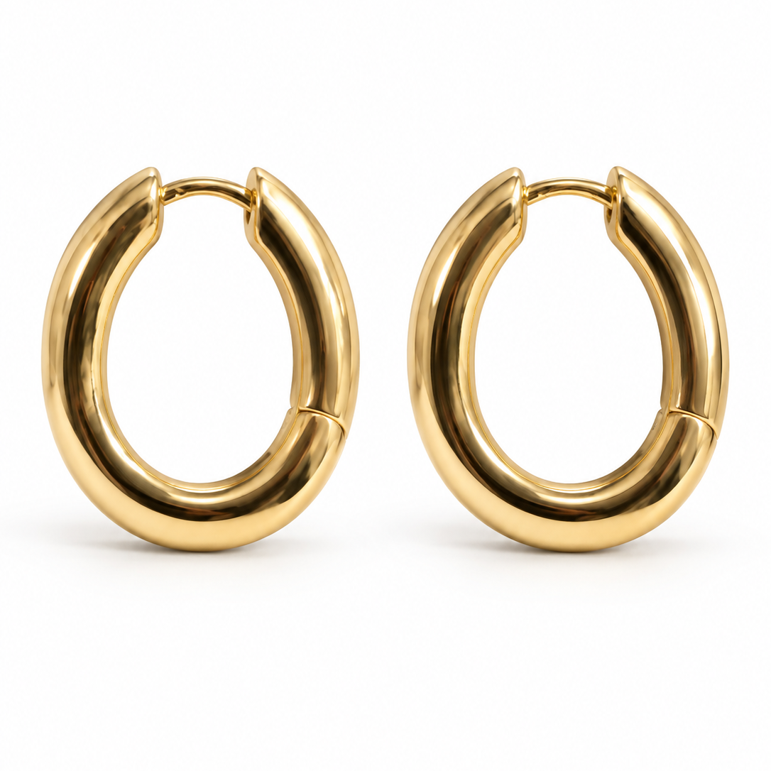 EARRING OVAL HOOPS