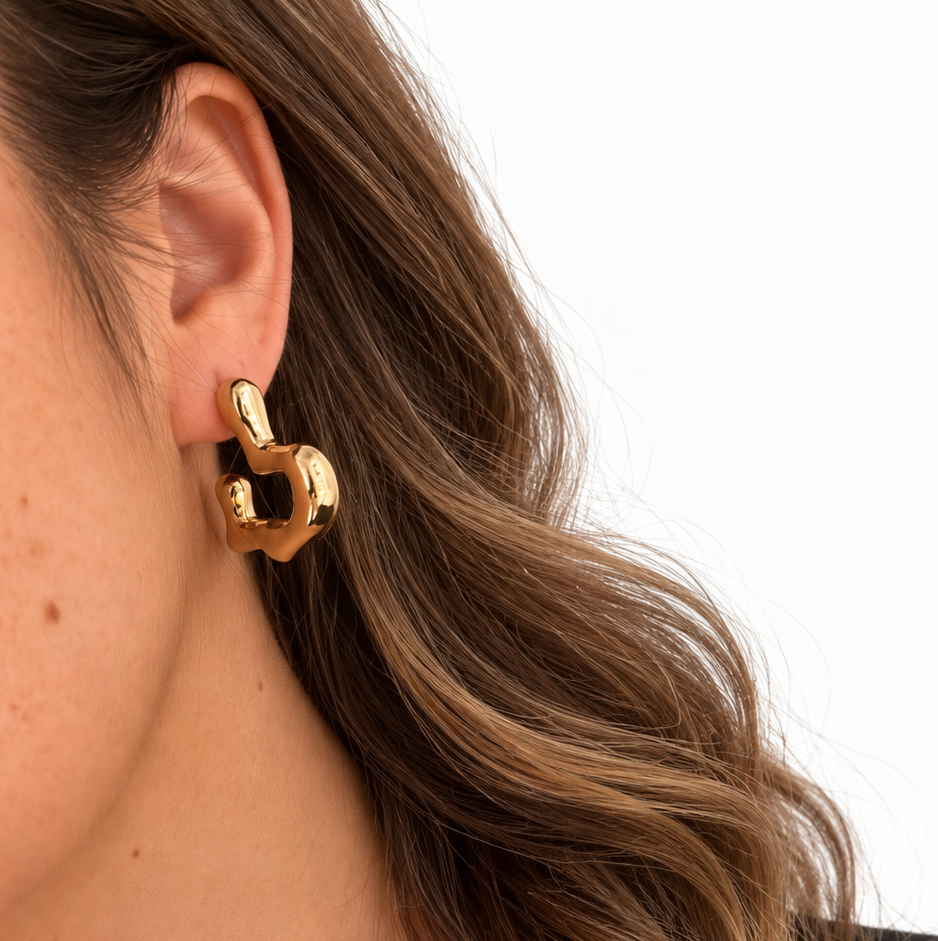 EARRING HOOPS ORGANIC HEART