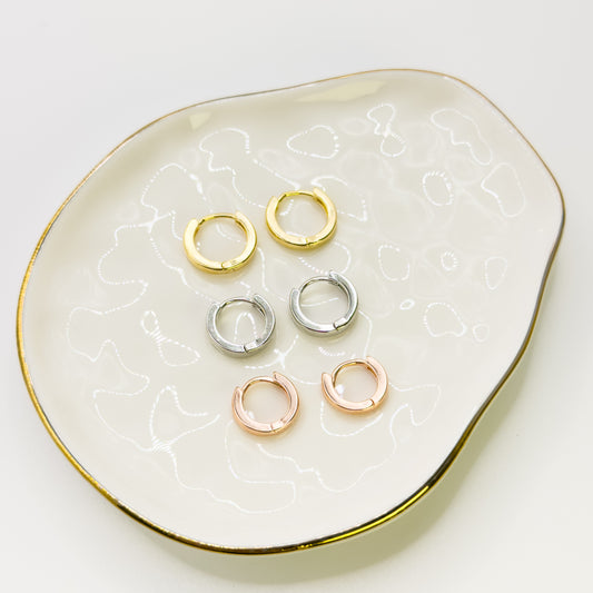 TRIO EARRING HOOPS 3 TONES - gold, silver, rose gold