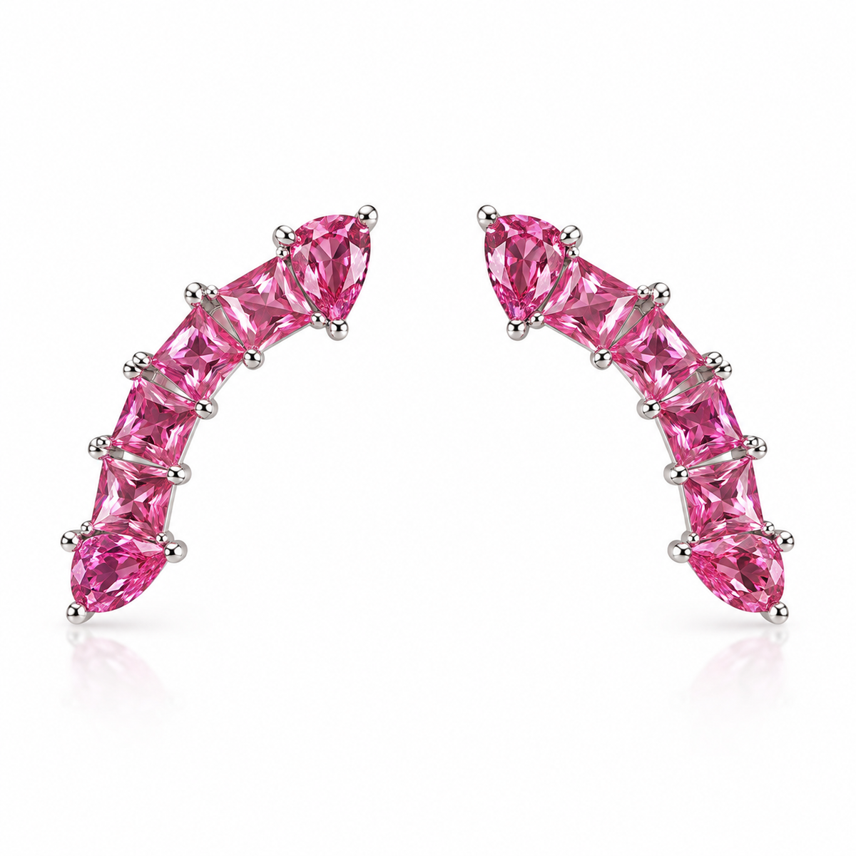 EARRING CLIMBERS GEOMETRIC CUBIC ZIRCONIA