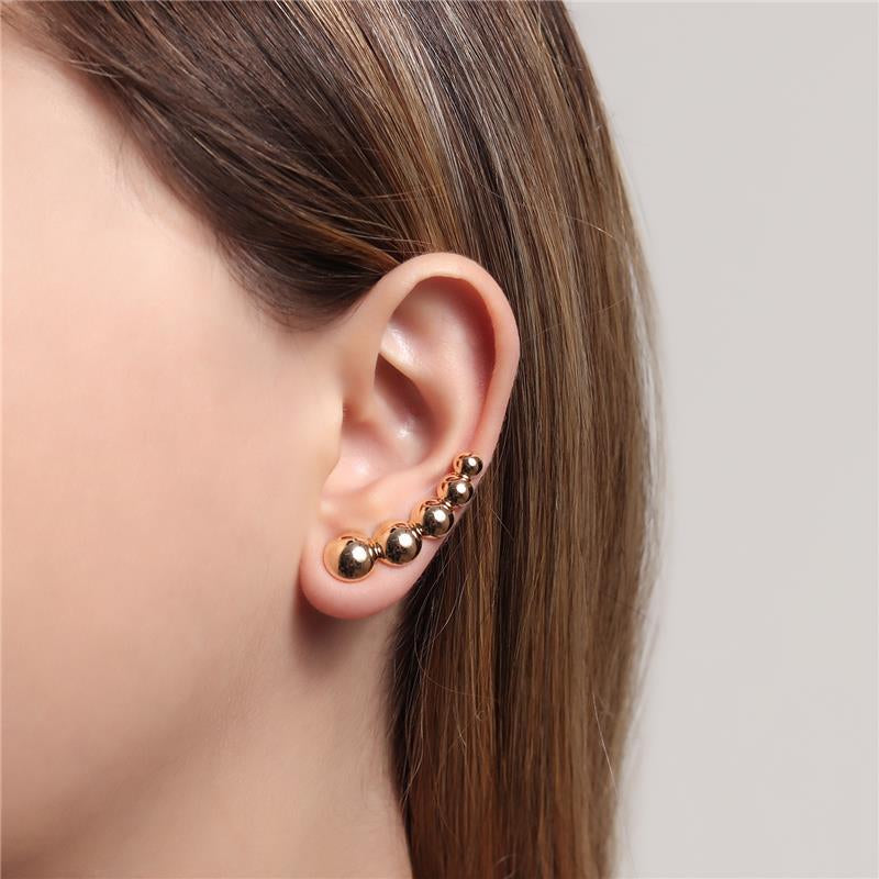 EARRING CRESCENT HALF SPHERES