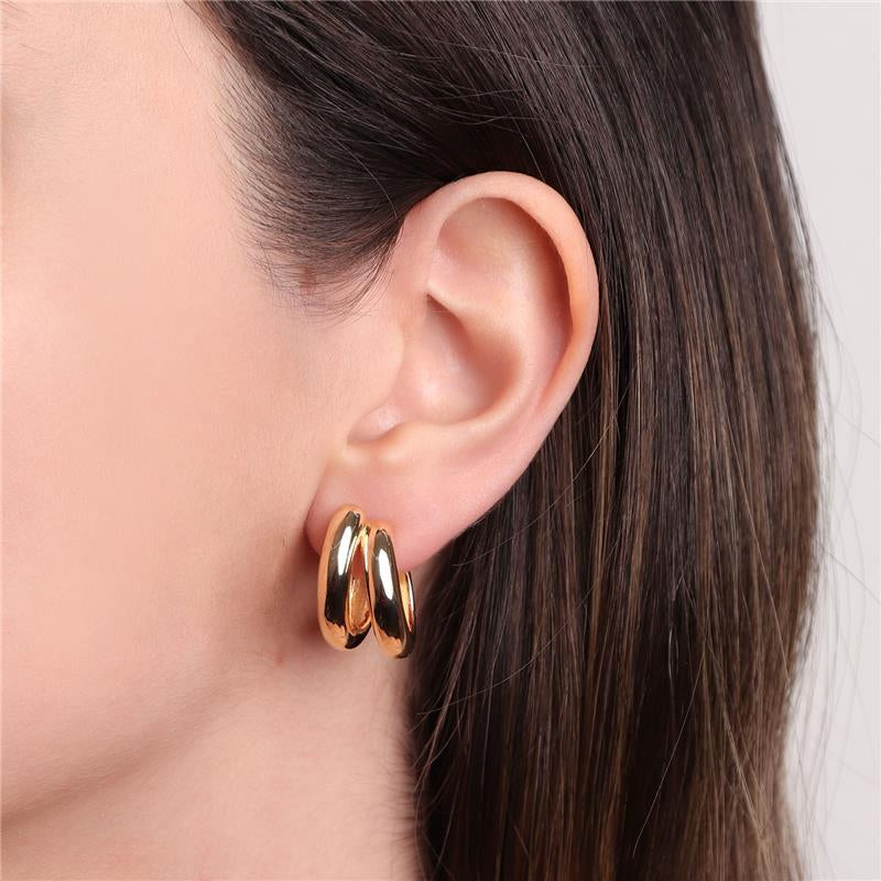 EARRING DOUBLE TUBE HOOPS