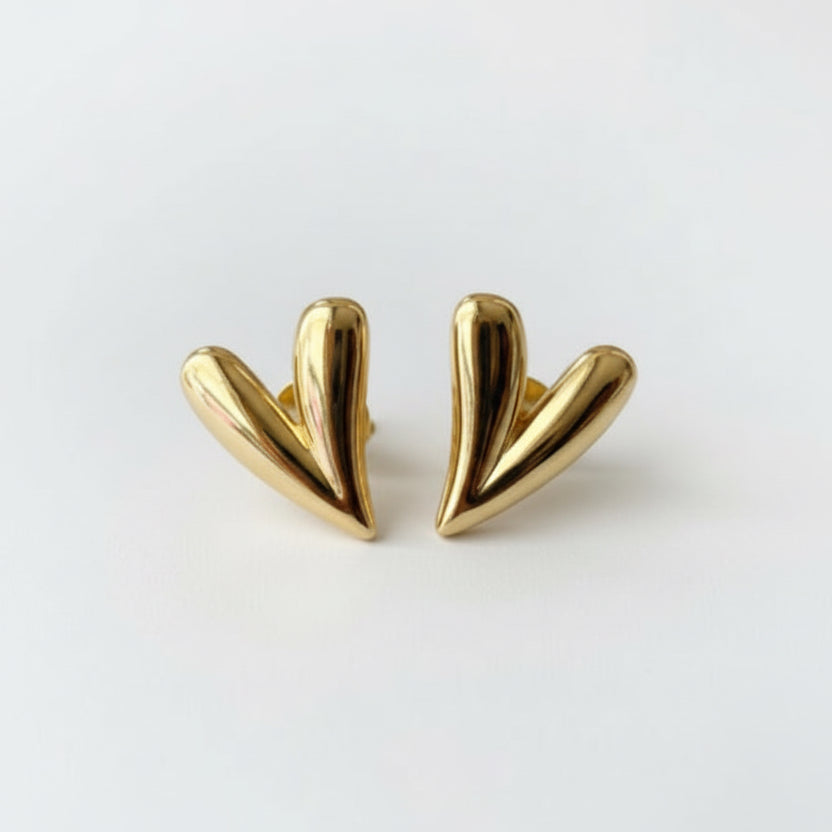 EARRINGS LONG MODERN HEART
