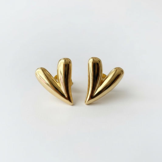EARRINGS LONG MODERN HEART
