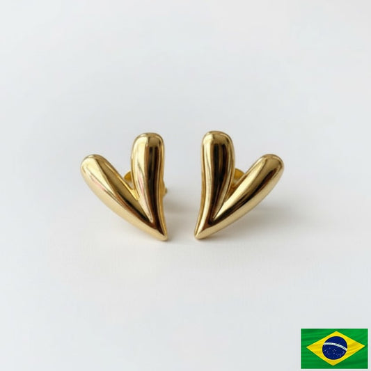 EARRINGS LONG MODERN HEART