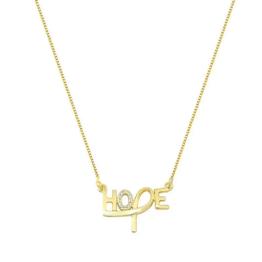 NECKLACE HOPE CRYSTALS (AWARENESS RIBBON)