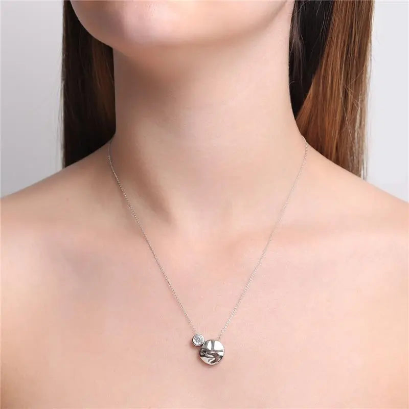 NECKLACE ORGANIC ROUND WITH CUBIC ZIRCON