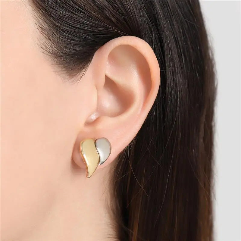 EARRING DUO PLATED 2 TEARDROPS