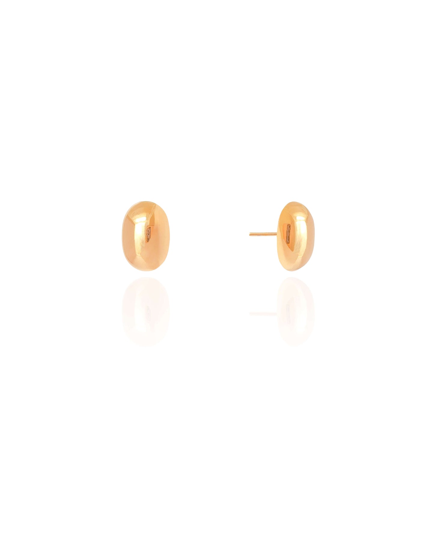 EARRINGS OVAL STUD 1.2CM