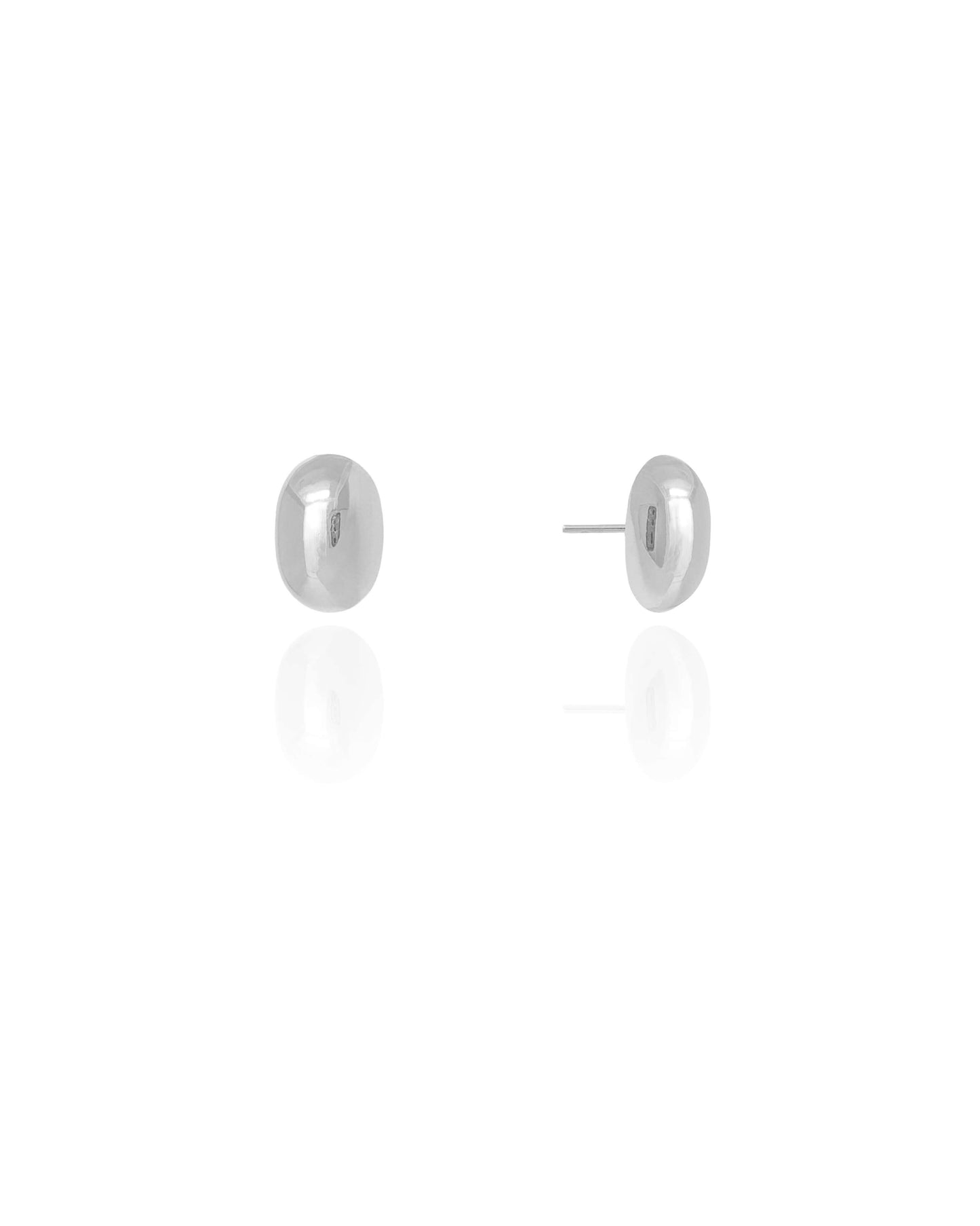 EARRINGS OVAL STUD 1.2CM