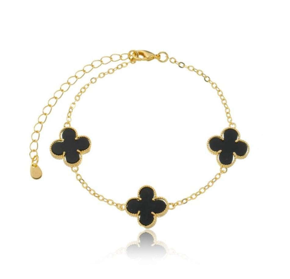 BRACELET 3 CLOVES VC BLACK