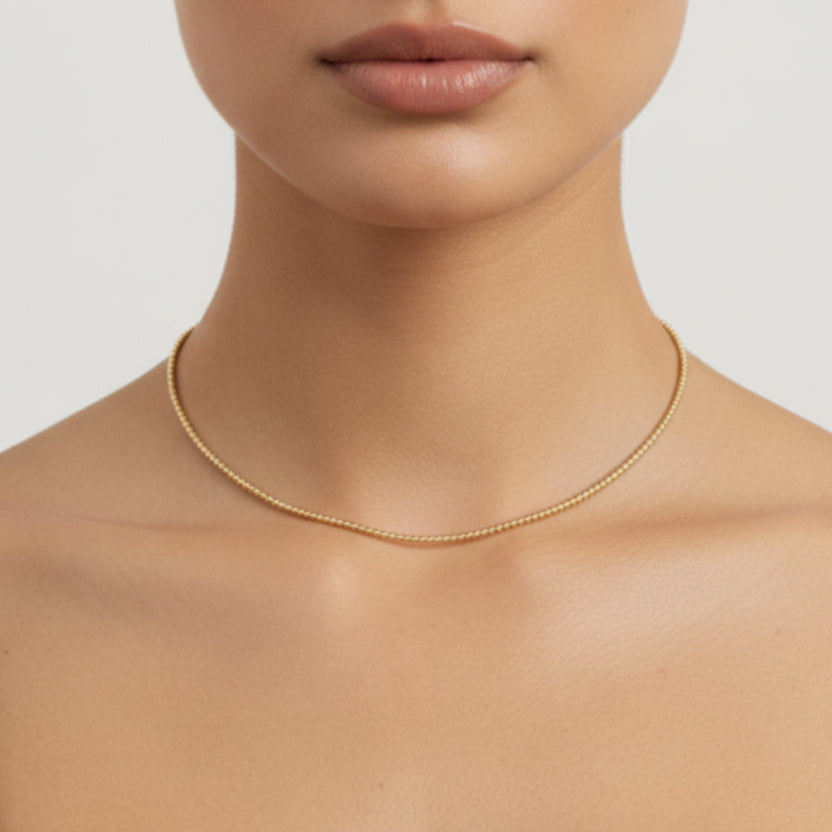 NECKLACE CHOKER WIRE MINI SPHERES