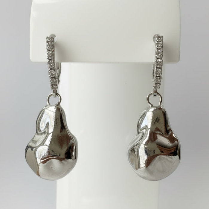 EARRING HOOP HUGGIES ORGANIC TEARDROP