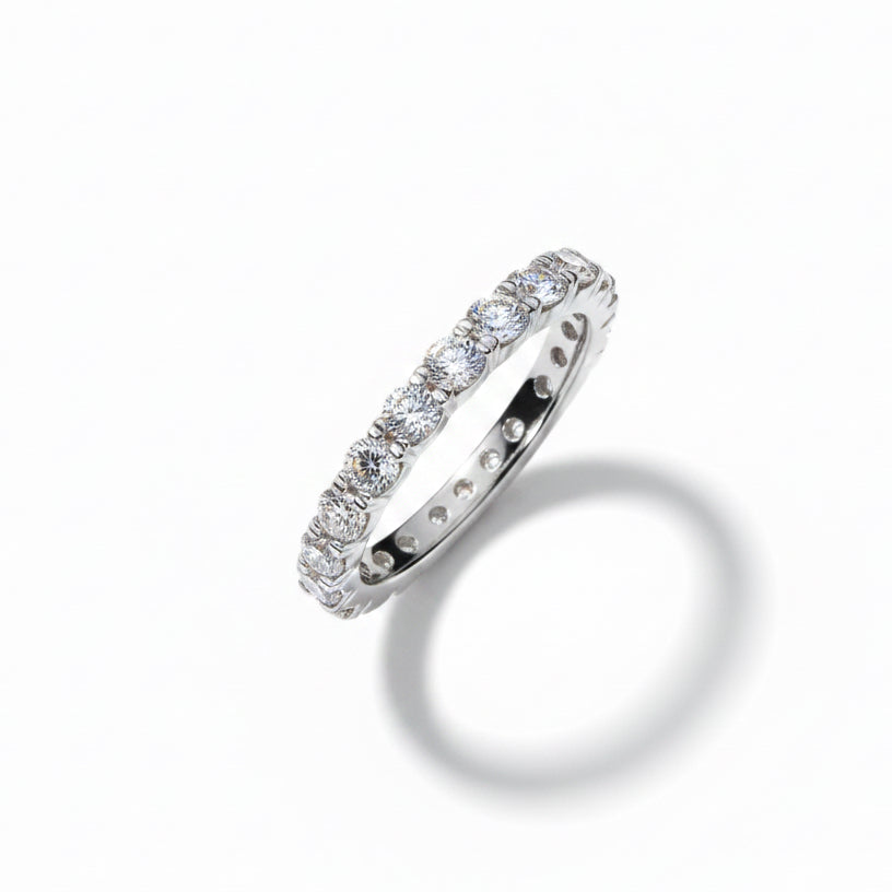 RING INFINITY BAND MOISSANITE 3MM SILVER925