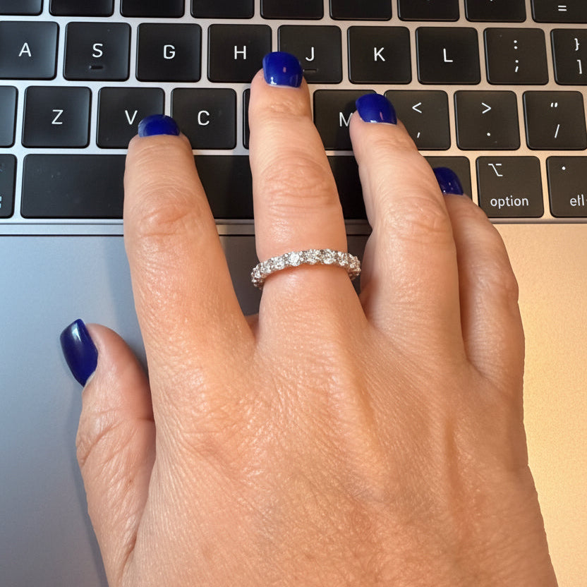 RING INFINITY BAND MOISSANITE 3MM SILVER925