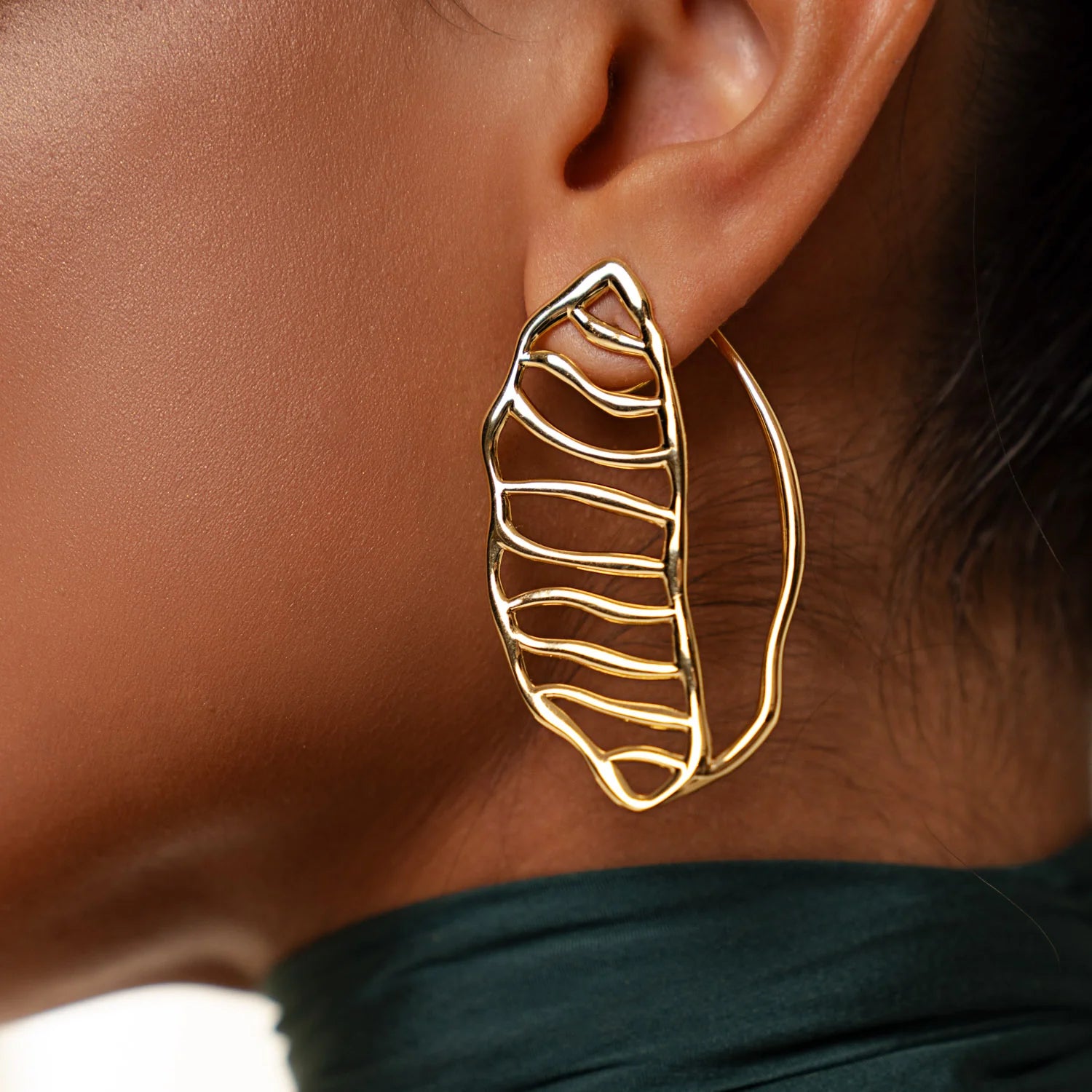 EARRINGS LEAF SKELETON ORGANIC BY MADENNA