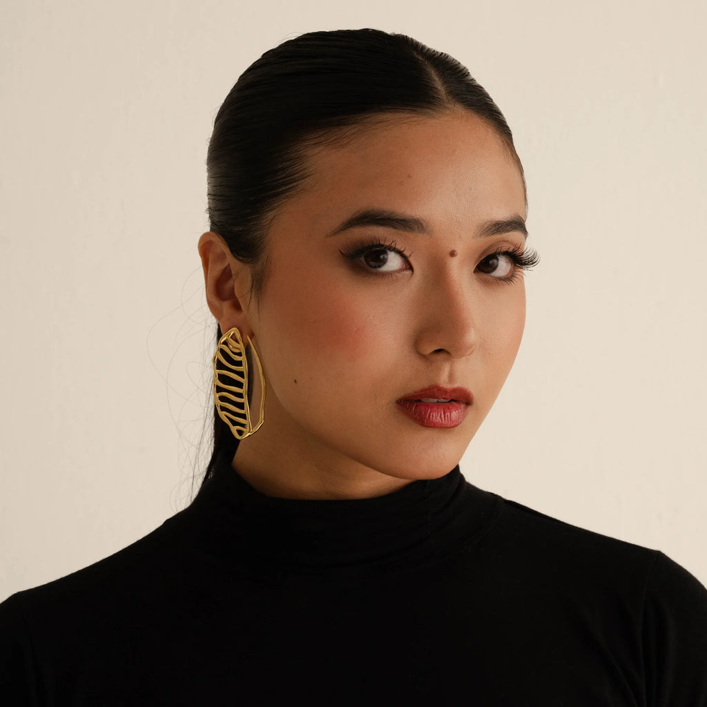 EARRINGS LEAF SKELETON ORGANIC BY MADENNA