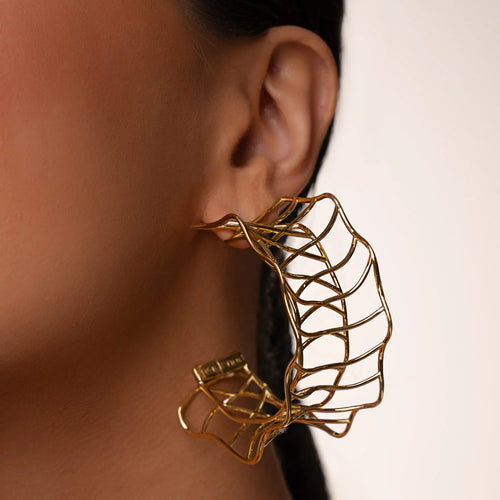 EARRING HOOPS MAXI GOLDEN WEB BY MADENNA
