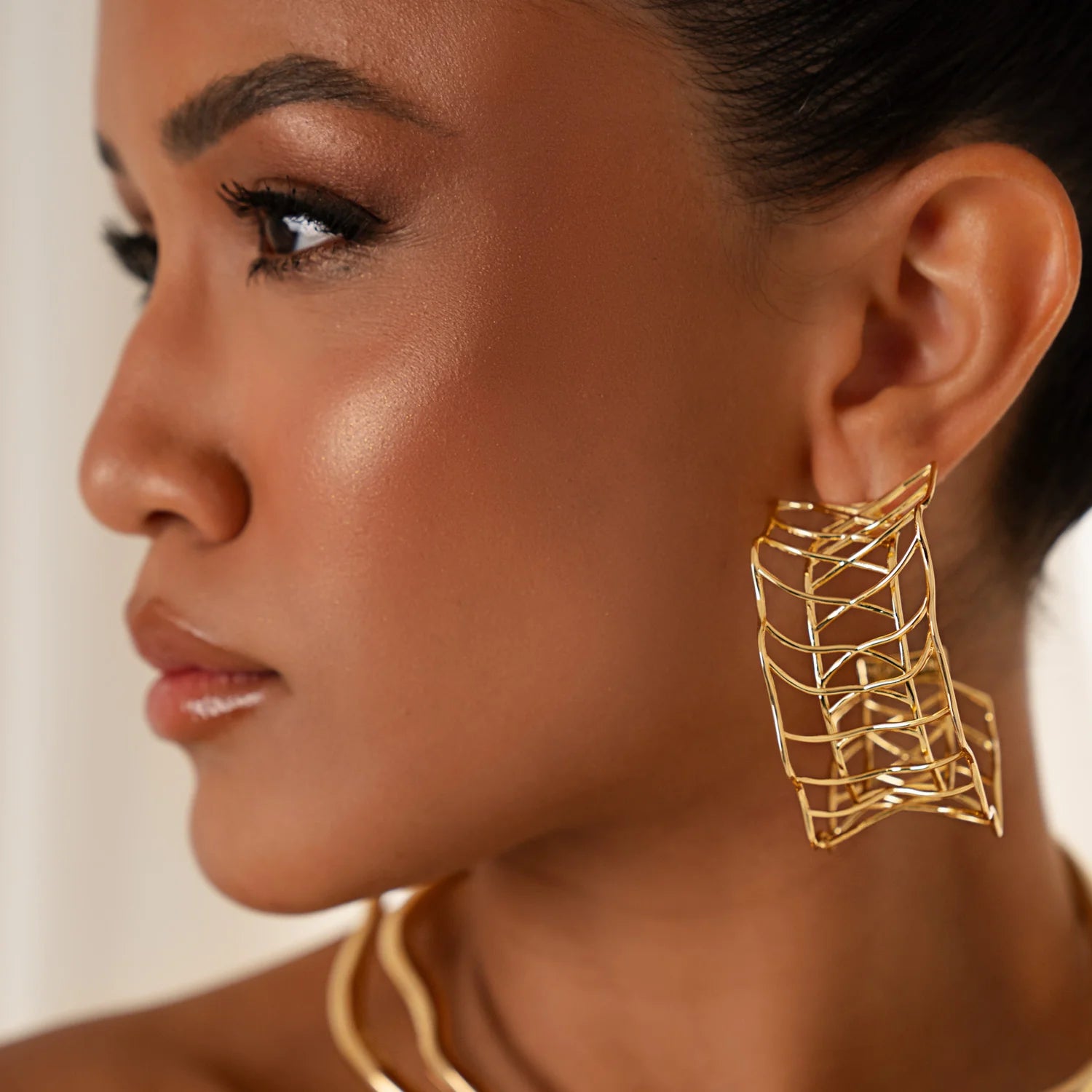 EARRING HOOPS MAXI GOLDEN WEB BY MADENNA