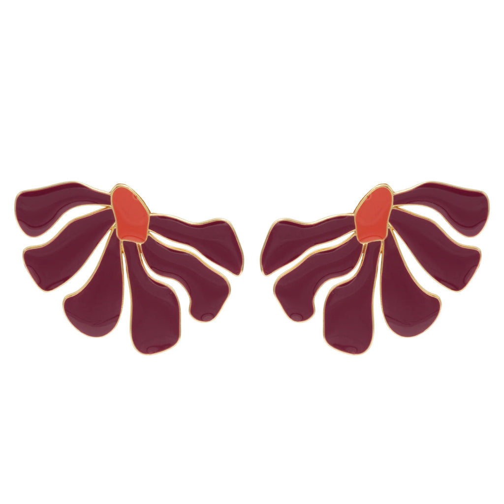EARRINGS ORGANIC FLOWER ENAMEL COLORS BY MADENNA