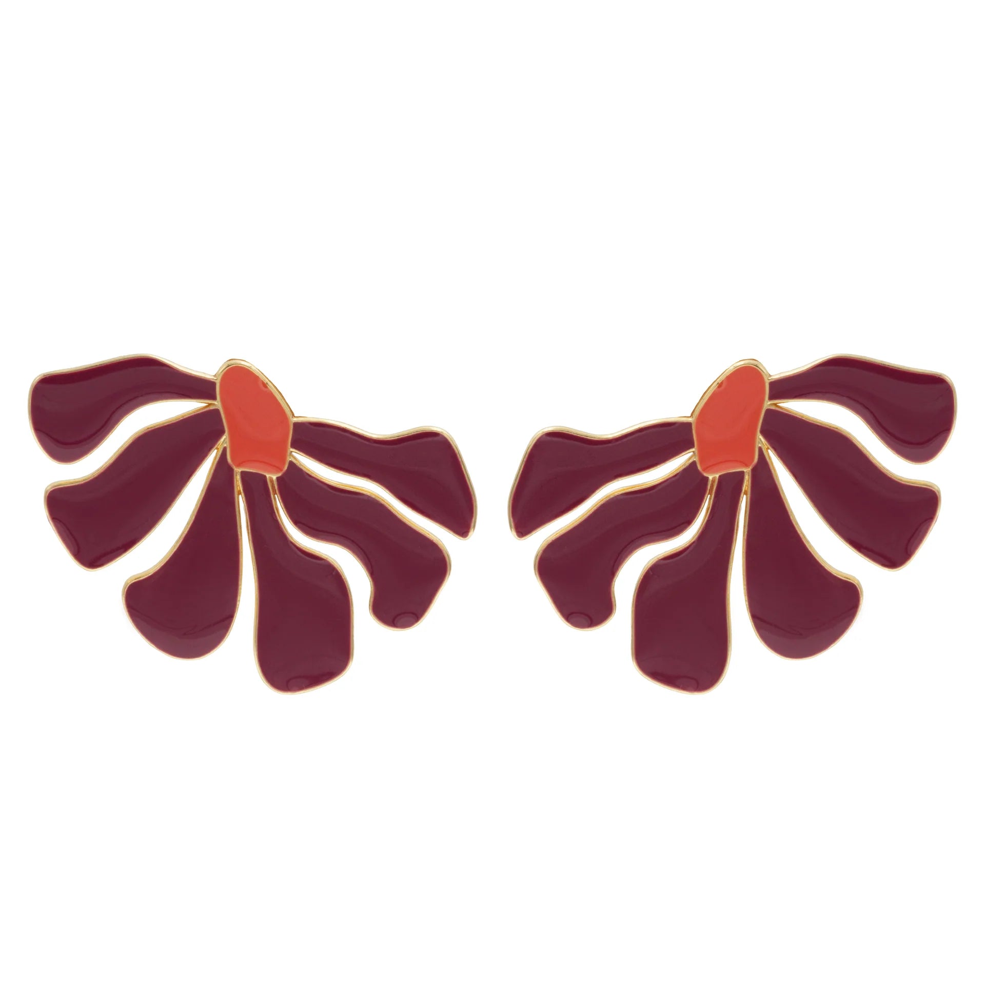 EARRINGS ORGANIC FLOWER ENAMEL COLORS BY MADENNA