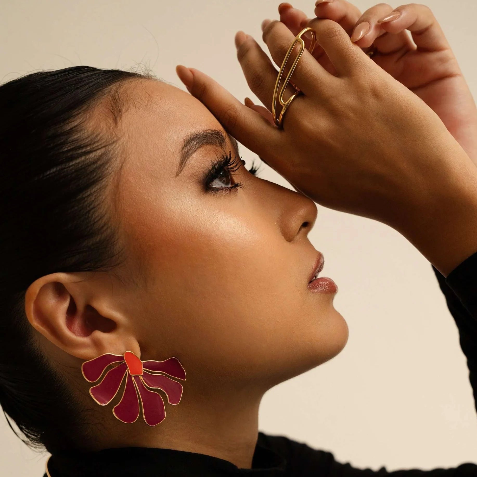 EARRINGS ORGANIC FLOWER ENAMEL COLORS BY MADENNA