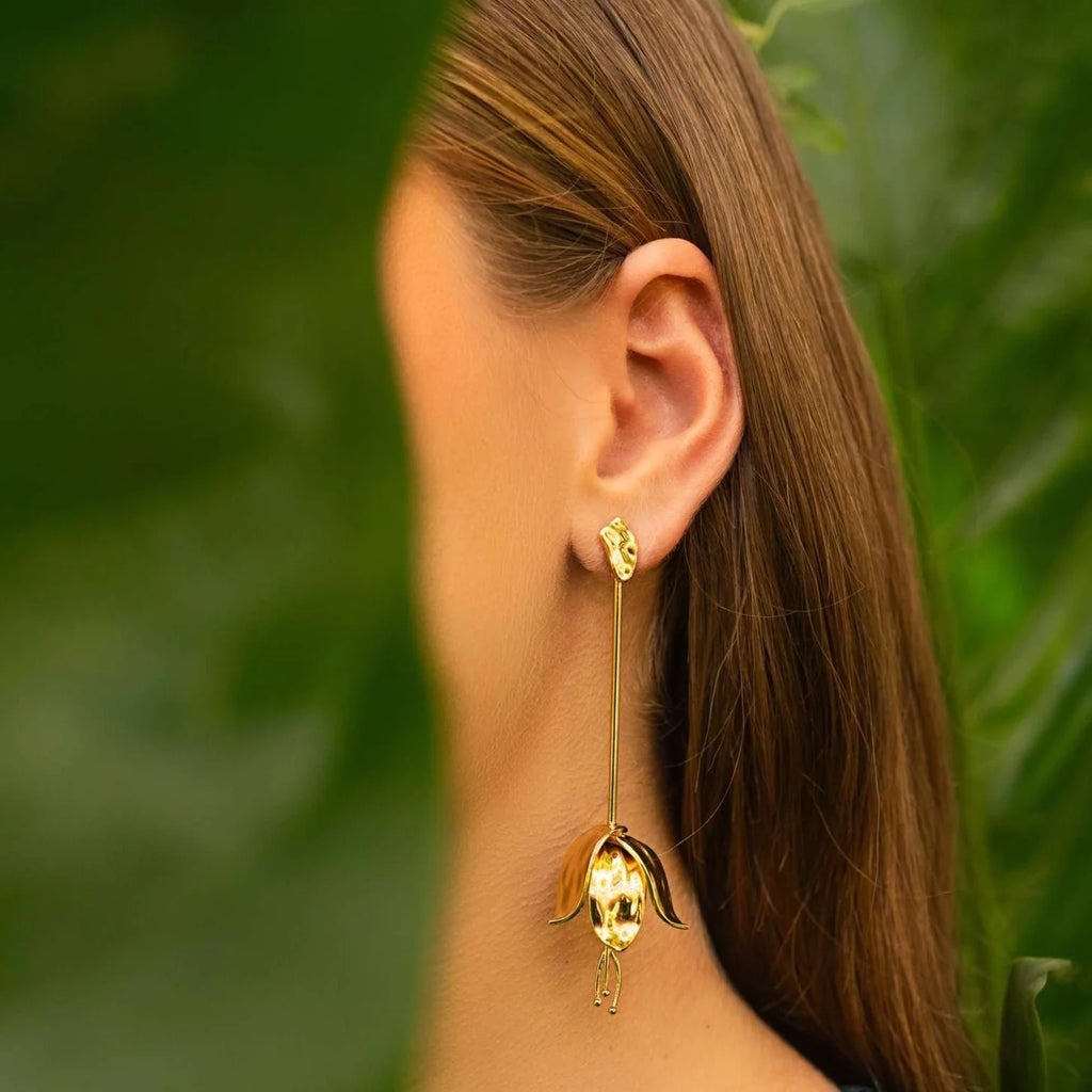 EARRINGS LONG FLOWER PRINCESS BY MADENNA