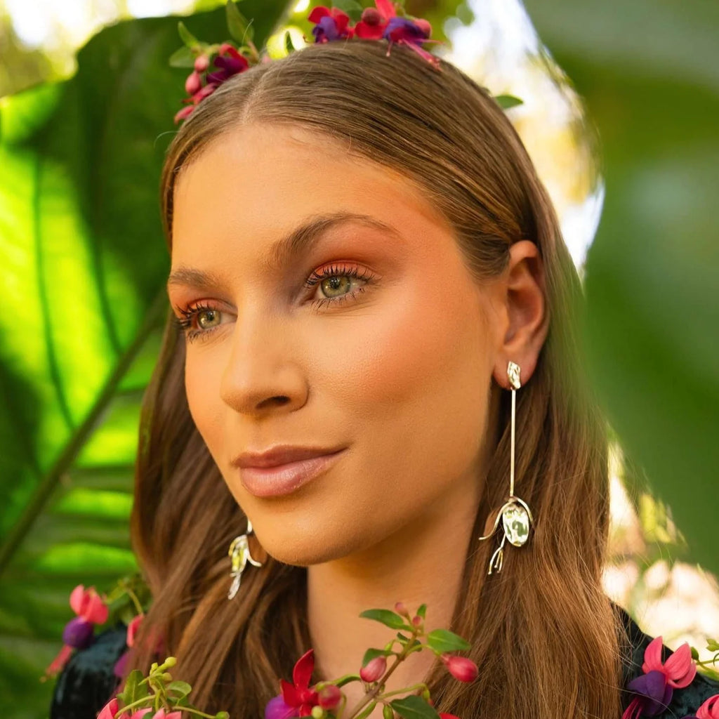 EARRINGS LONG FLOWER PRINCESS BY MADENNA