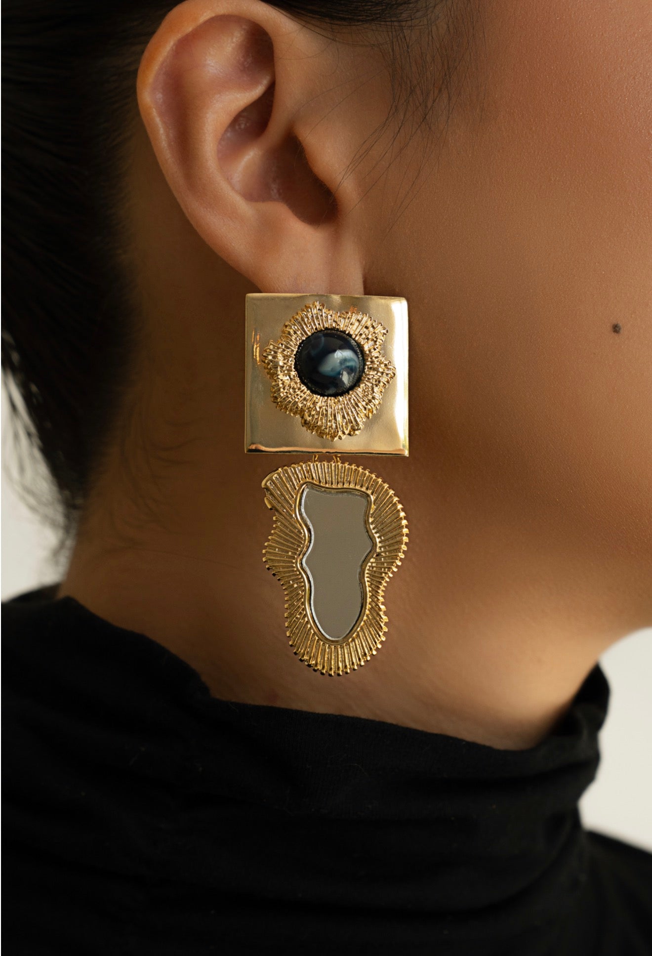 EARRINGS DUALITY ASYMMETRICAL MAXI BY MADENNA
