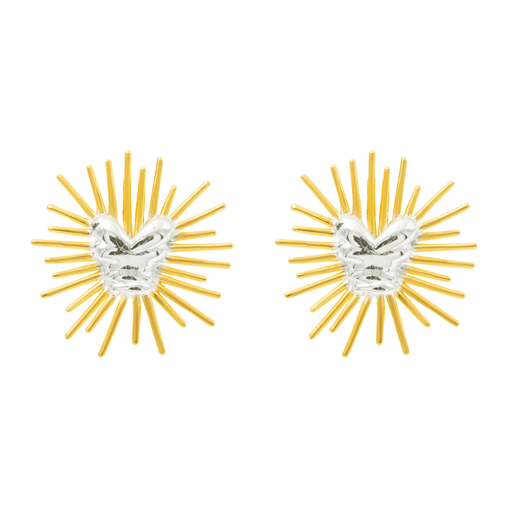 EARRINGS ORGANIC HEARTS DUO PLATED BY MADENNA