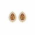 EARRING STUDS TEARDROP BROWN CRYSTAL