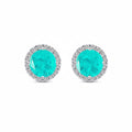 EARRING STUDS SIMULATED PARAIBA FUSION CRYSTAL SILVER925