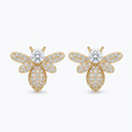 EARRING STUDS BEE WITH CRYSTALS