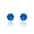 EARRING STUDS BLUE SAPPHIRE CUBIC ZIRCONIA 11MM