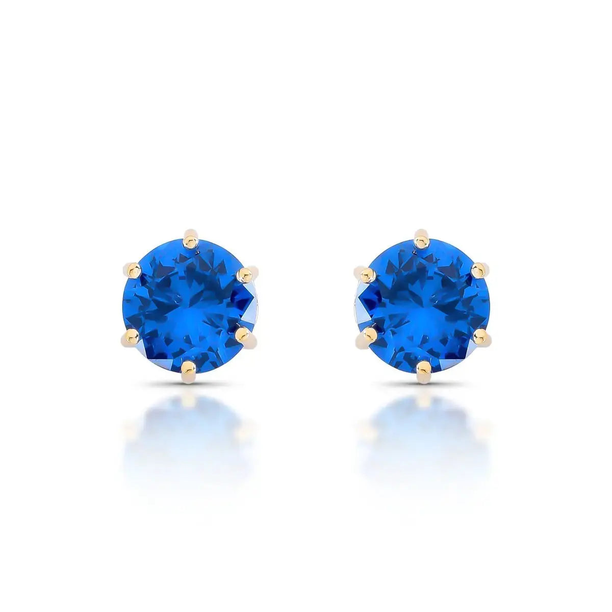 EARRING STUDS BLUE SAPPHIRE CUBIC ZIRCONIA 11MM
