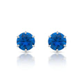 EARRING STUDS BLUE SAPPHIRE CUBIC ZIRCONIA 11MM