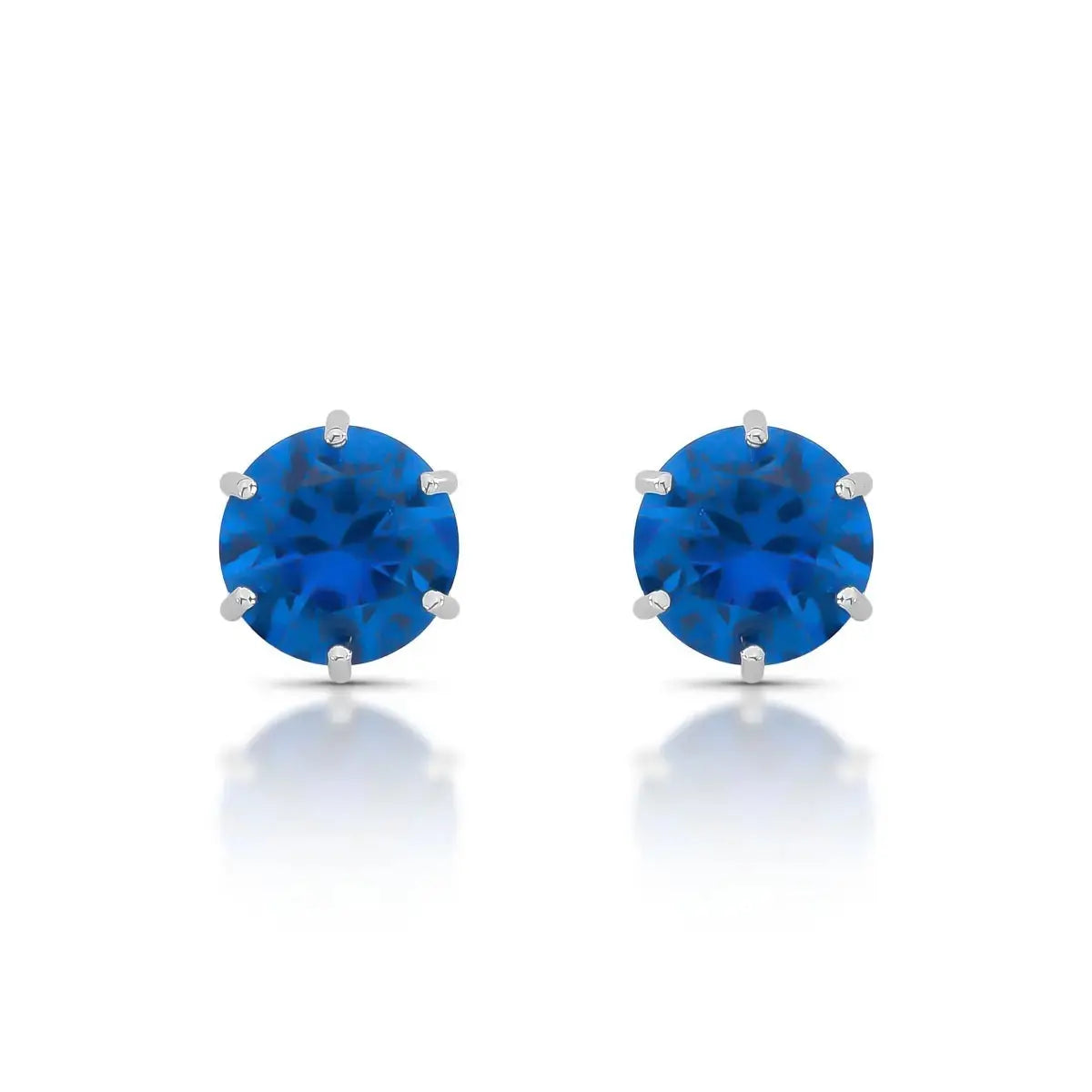 EARRING STUDS BLUE SAPPHIRE CUBIC ZIRCONIA 11MM