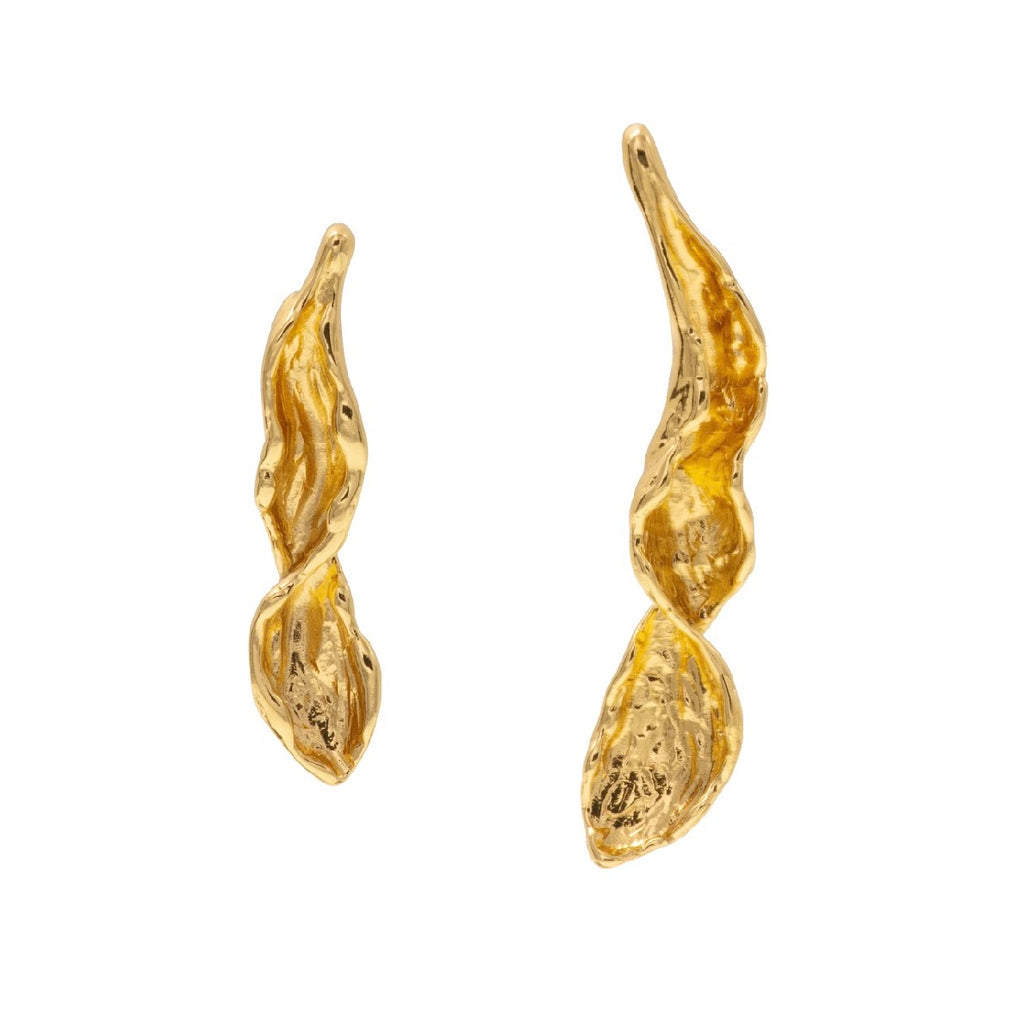 EARRINGS ORGANIC LEAF ASYMMETRICAL