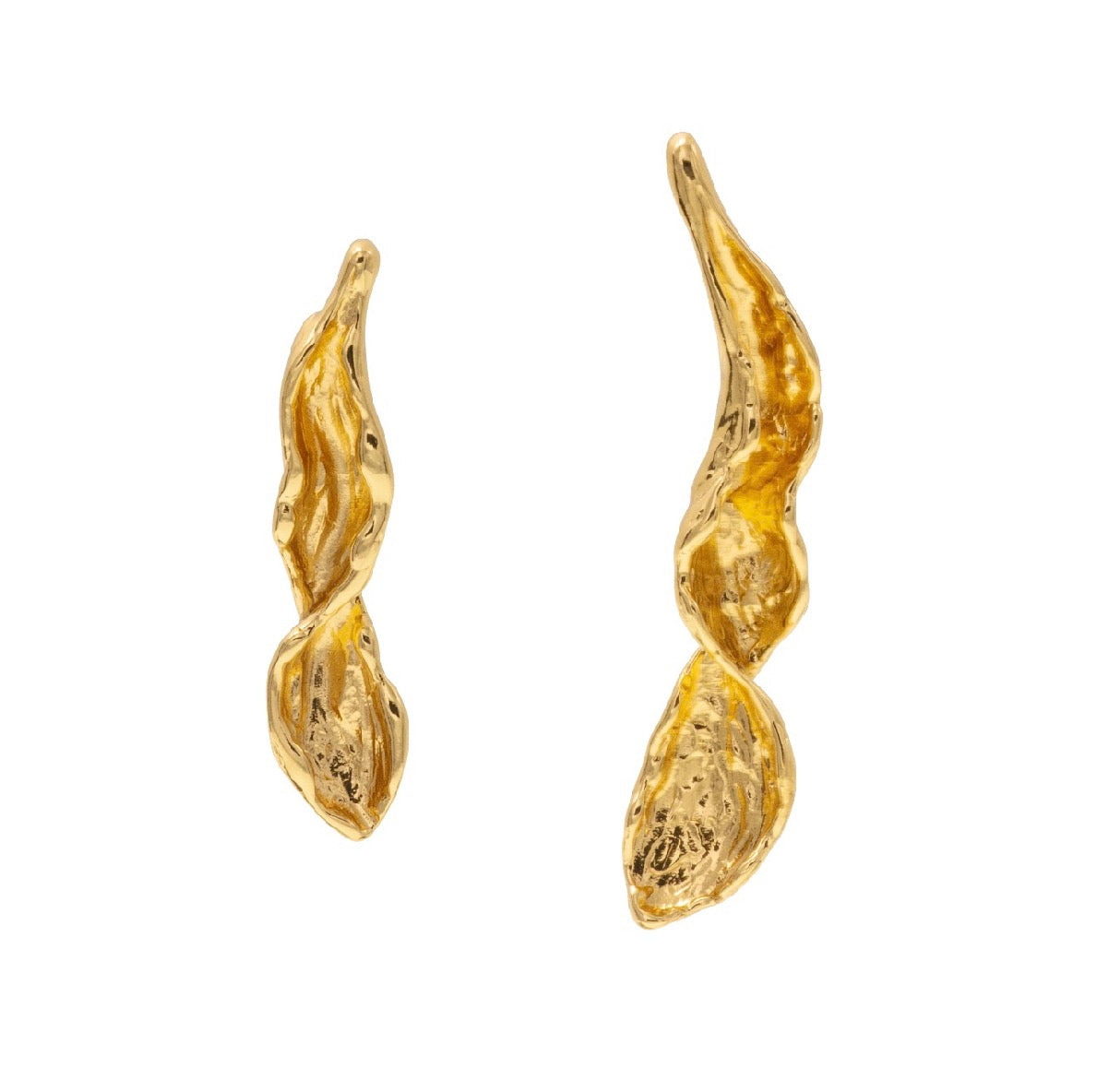 EARRINGS ORGANIC LEAF ASYMMETRICAL