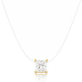 NECKLACE NYLON STRING SQUARE CUBIC ZIRCONIA 6X6MM